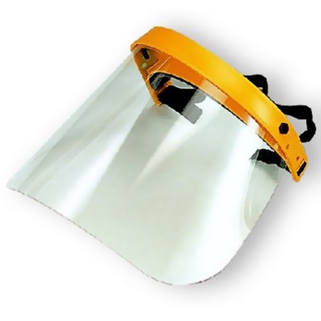 Maschera di protezione per il viso trasparente con gomma